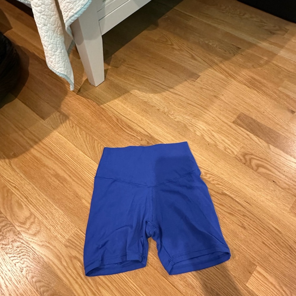 Royal Blue Stretch Bike Shorts with High Waist